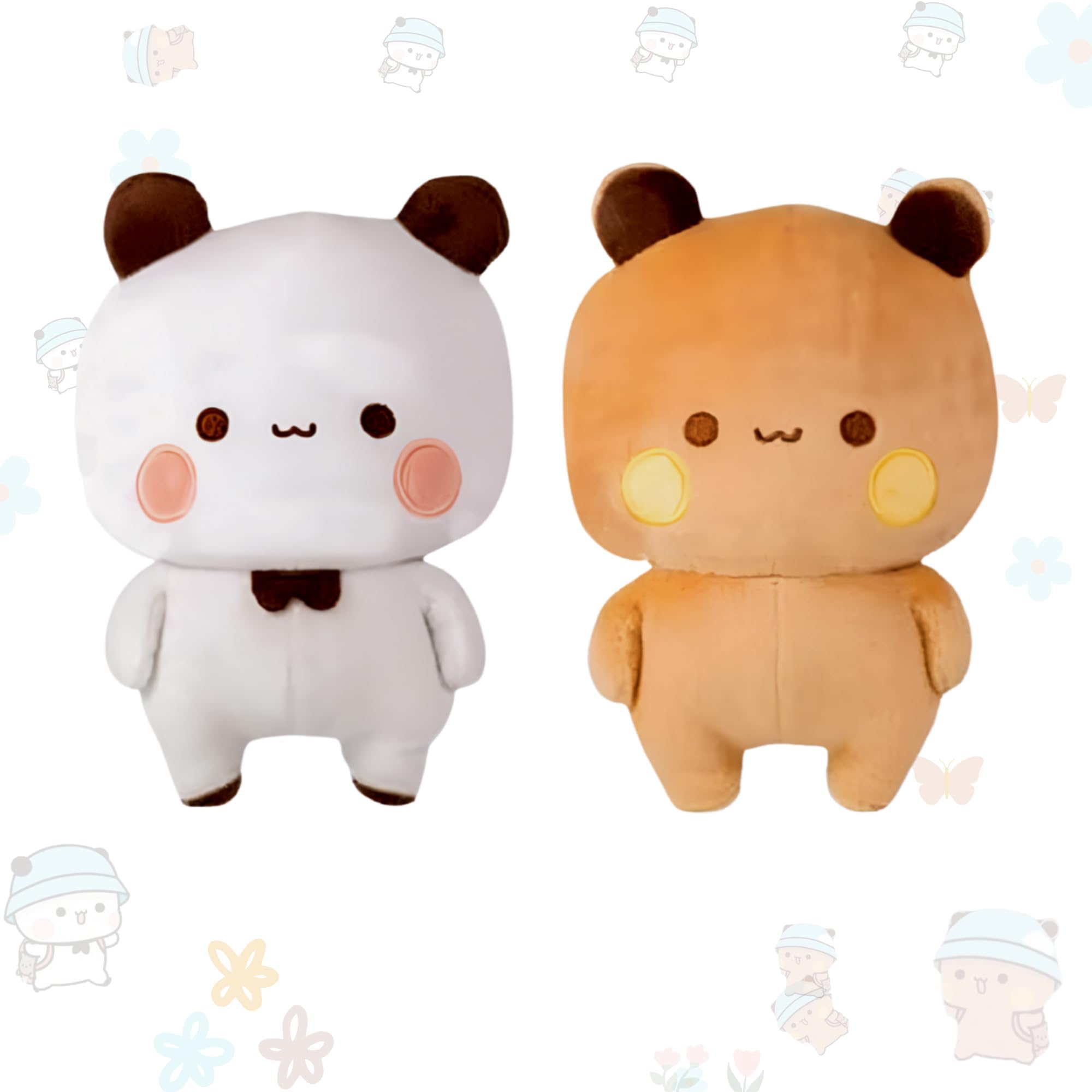 作家もの。クマのぬいぐるみ ペアセット Amazon.co.jp: Kawai パンダとクマの美的コレクター用デュオ