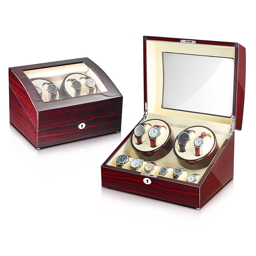 OLSKFUH Automatic Watch Winders For Automatic Watchs For 4 +6 Automatic Watches Single Watch Winder Box With Quiet Motor, Powered By Ac Adaptor Or Batteries,I,
