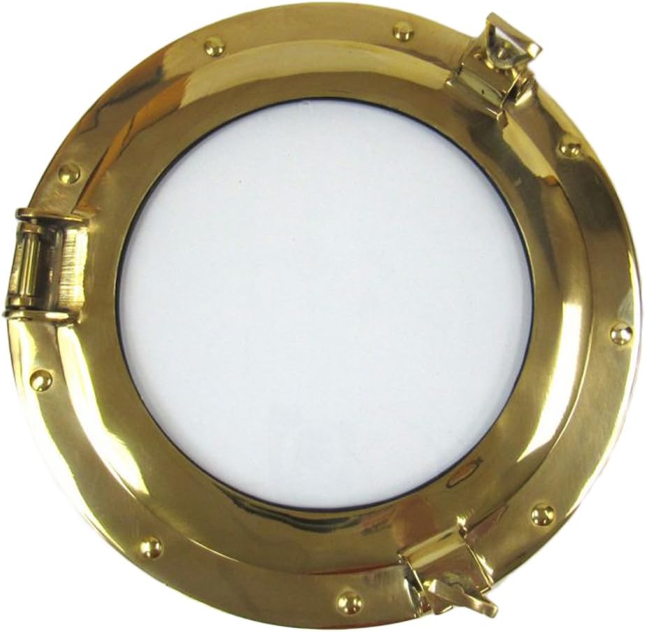 Robin Exports IOTC Brass Porthole Frame with Clear Glass