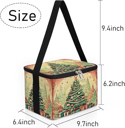 Miniatura 7 de Winter Christmas Theme Pattern Insulated Lunch Bag Women Reusable Lunch Tote Square Meal Bag for Adults Men Cooler Lunch Box for Work Travel Picnic