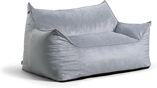 Miniatura 26 de Big Joe Imperial Lounger - Sillón puff relleno de espuma con funda extraíble, Unión azul pacífico, poliéster tejido duradero, 4 pies de grande Unión