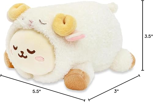 Miniatura 6 de Anirollz Peluche de animal de peluche, manta pequeña de 6 pulgadas, suave, esponjoso, cálido, lindo, cómodo, seguro, almohada de cumpleaños con