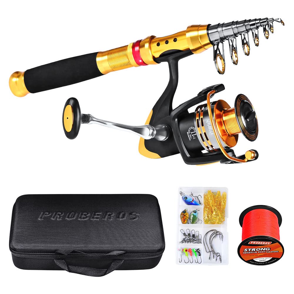 Kit de Canne à Pêche,InnovTec 2.7m Ultra Léger Canne à Pêche Télescopique en Fibre de Carbone,11+1BB 5.0:1 Rapport de Vitesse Moulinet Traînée Maximale 8kg Ensemble de Matériel de Pêche