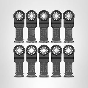 BOSCH 1-1/4 in. OSL114JF-10 Starlock Oscillating Multi-Tool Bi-Metal Blade 10-Pack - Professional Swiss-Made Precision, 3D Interface Design, Universal Tool Compatibility for Clean Cuts in Hard Wood
