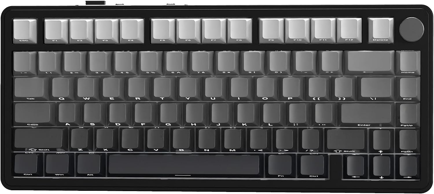Clavier mécanique sans fil X85, clavier personnalisé TKL 82 touches Bluetooth 5.0/2.4GHz/USB-C, clavier personnalisé, structure de joint, bouton, clavier de jeu rétroéclairé RGB pour PC/Mac/PS4/Xbox (noir)