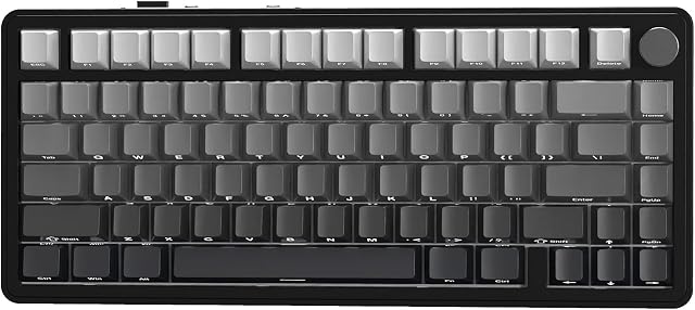 X85 Clavier mécanique sans fil, TKL 82 Clefs Bluetooth 5.0/2.4GHz/USB-C Clavier de Custon à chaud, Structure de jet,Knob,RGB Clavier de jeu rétroéclairé pour PC/Mac/PS4/Xbox(Noir)