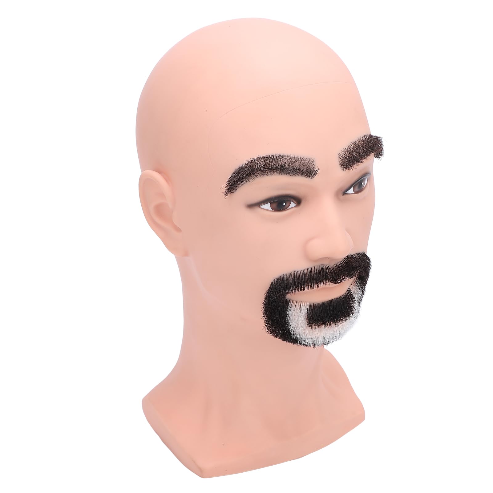 Pongnas Männlicher Friseur-Mannequin-Kopf, Harz-PVC-Kopfmodell mit Bart für das Trimmen von Übungs-Styling-Training