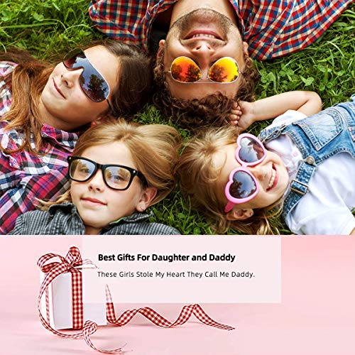 Hofoya Father Daughter Keychain Necklace Set 4,These Girls Stole My Heart They Call Me Daddy Keychains Set Heart Cut Out Necklace Father's Day Birthday Jewelry Gift For Daddy And Daughters. #TOP4