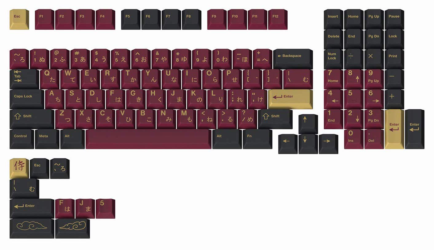 DROP Drop + Redsuns GMK Red Samurai Keycap Set for Full-Size Keyboards - Compatible with Cherry MX S