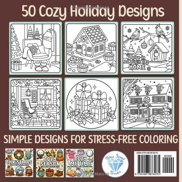 Christmas Coloring Book for Adults: Bold and Easy Holiday Homebody image 3