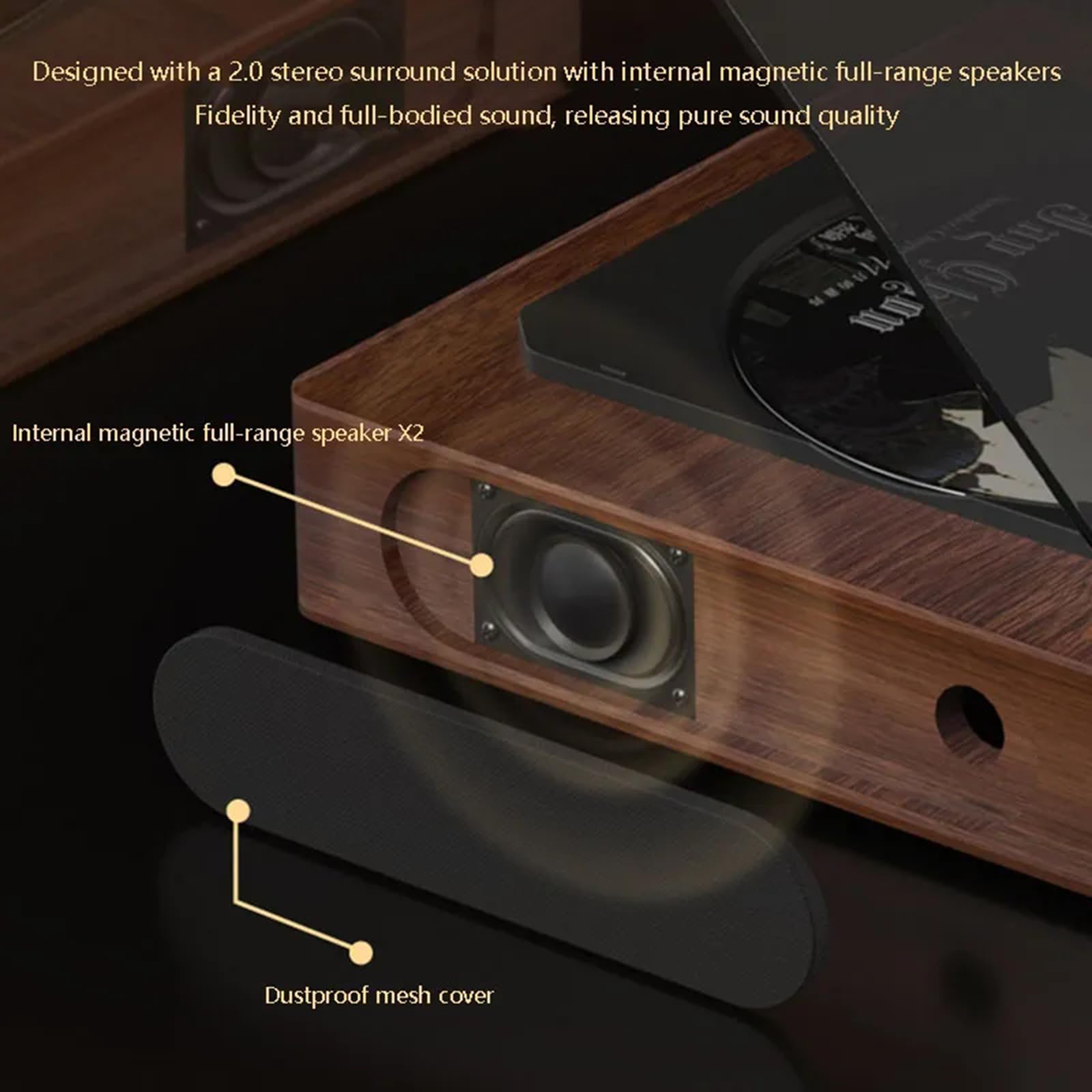Lettore CD Portatile con Altoparlanti, Lettore CD Bluetooth 5.0 bidirezionale Domestico con Audio Stereo Hi-Fi, Telecomando, Supporta AUX/USB, Jack per Cuffie