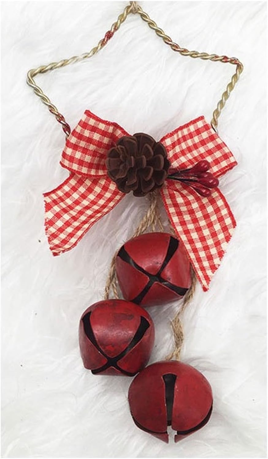 Christmas Bells Christmas Jingle Bells Metal Decorative Tree Ornaments for Wreath Festival Crafts Decoration(19.5x5cm)