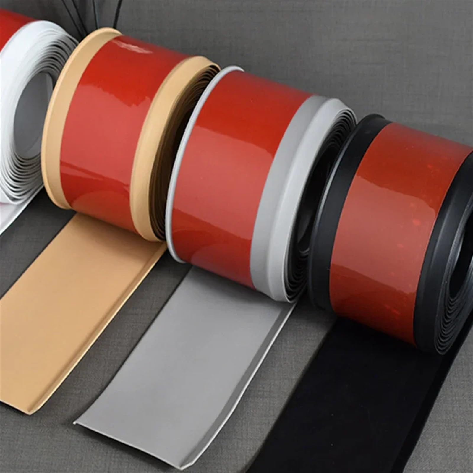 Remate De Rodapié 2 uds 2M rodapié de Pvc suave plástico sustrato impermeable moldura embellecedor ángulo for pared suelo esquina decorativa(Gray)