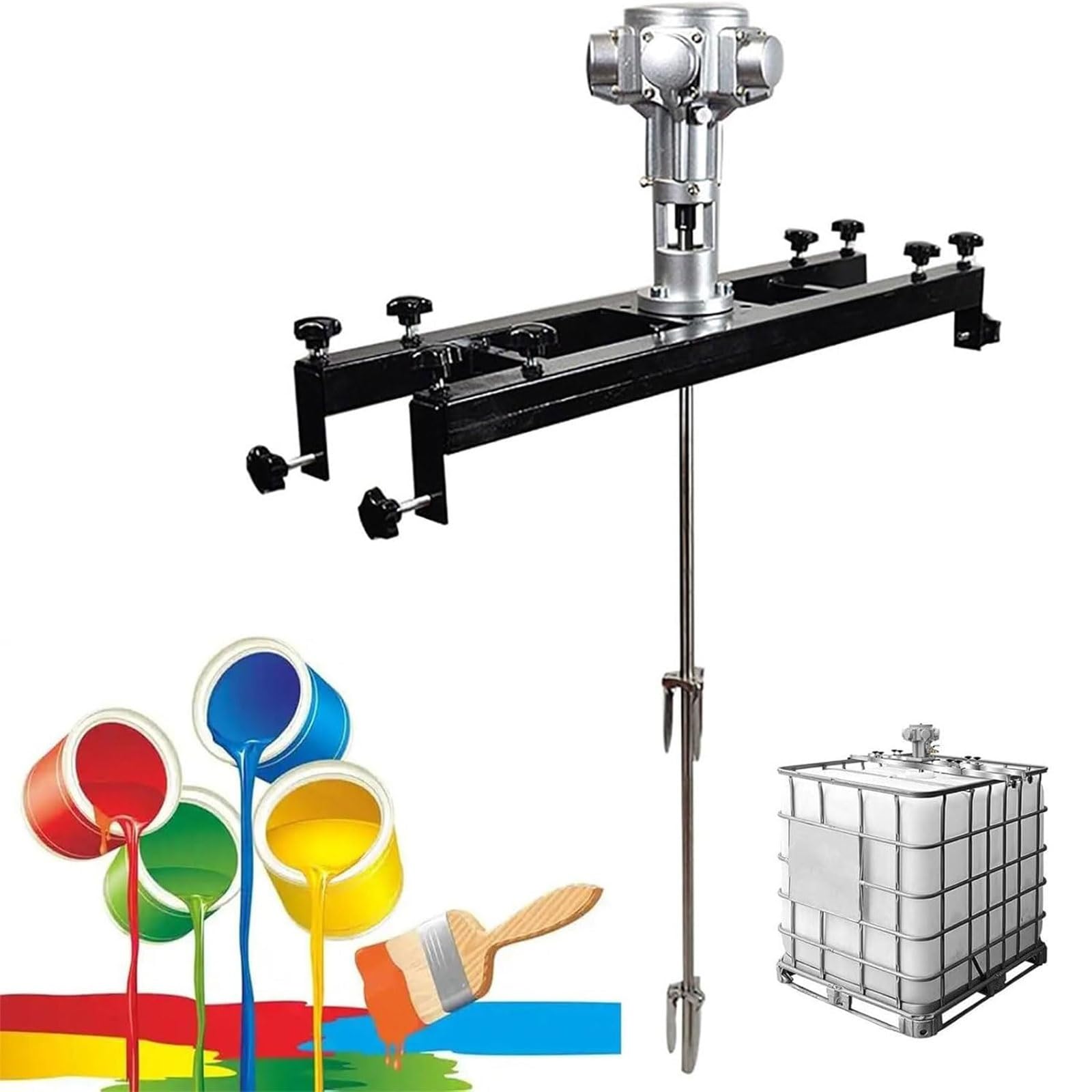 Ton Barrel Pneumatic Paint Mixer Pneumatic Agitator Air Agitator, Paint Agitator, Bracket Air Agitators 1/2,3/4,1 HP Adjustable Size for Paint Coating Materials Viscous Liquid Ink(3 Cylinders)