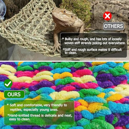Ropa de cama de terrario tejida para el descanso de reptiles 7