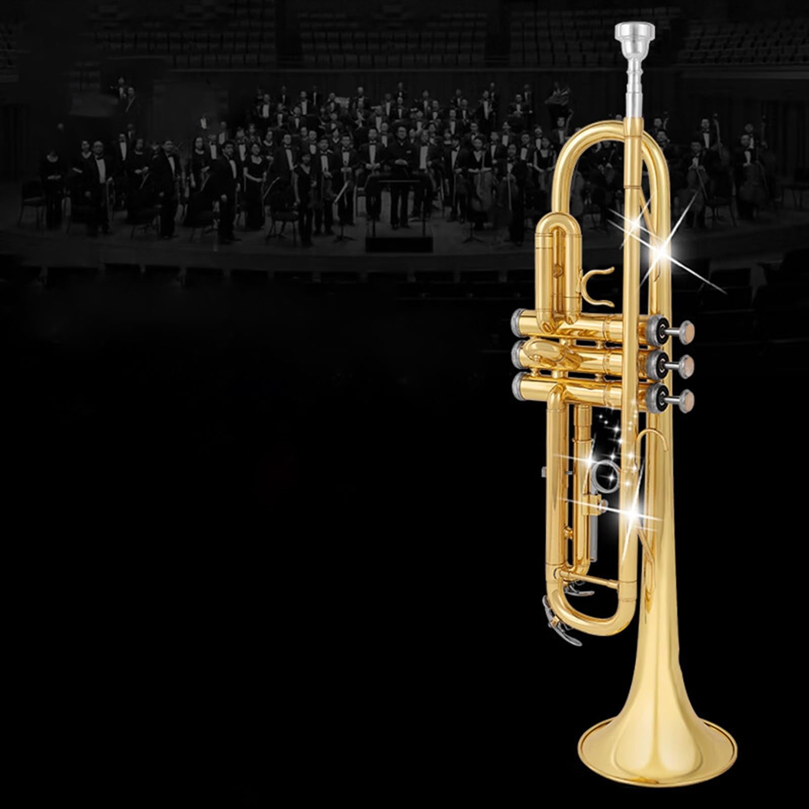 Standard Trąbka Trąbka Instrument B-dur Trąbka Trzynutowy Instrument Dęty Początkujący Mosiądz Stal Nierdzewna Brzmienie