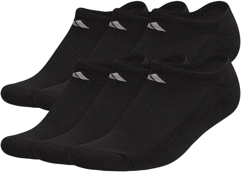 adidas Women’s Athletic Cushioned 6-Pack No Show, Socks – No Show Socks for Secure Fit, Cushioned Comfort, Low Profile