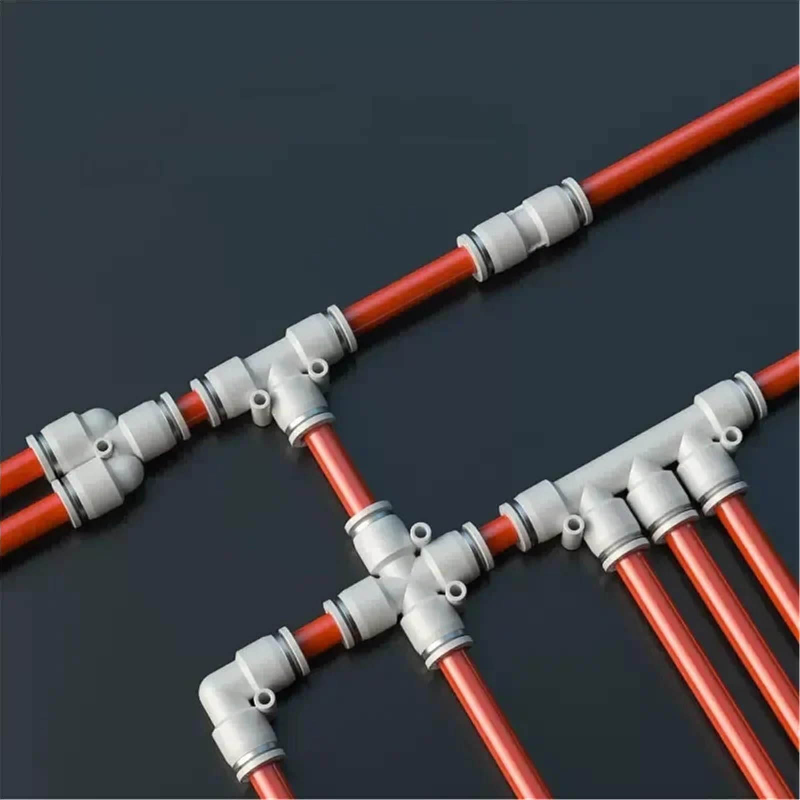 Connecteurs pneumatiques pour tuyau d'air en polyuréthane PY PE blanc joint pousser dans le tuyau 4/6/8/10/12 mm Connecteur à libération rapide (PZA, 8 mm)
