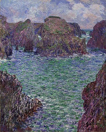 Tableaux Modernes Monet Port Goulphar Impression Toile Déco Murale 60x90