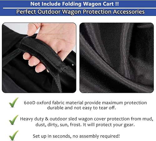 Miniatura 3 de Funda plegable para carrito de jardín y exterior, accesorios a prueba de polvo, 600D resistente, 22 x 17 pulgadas