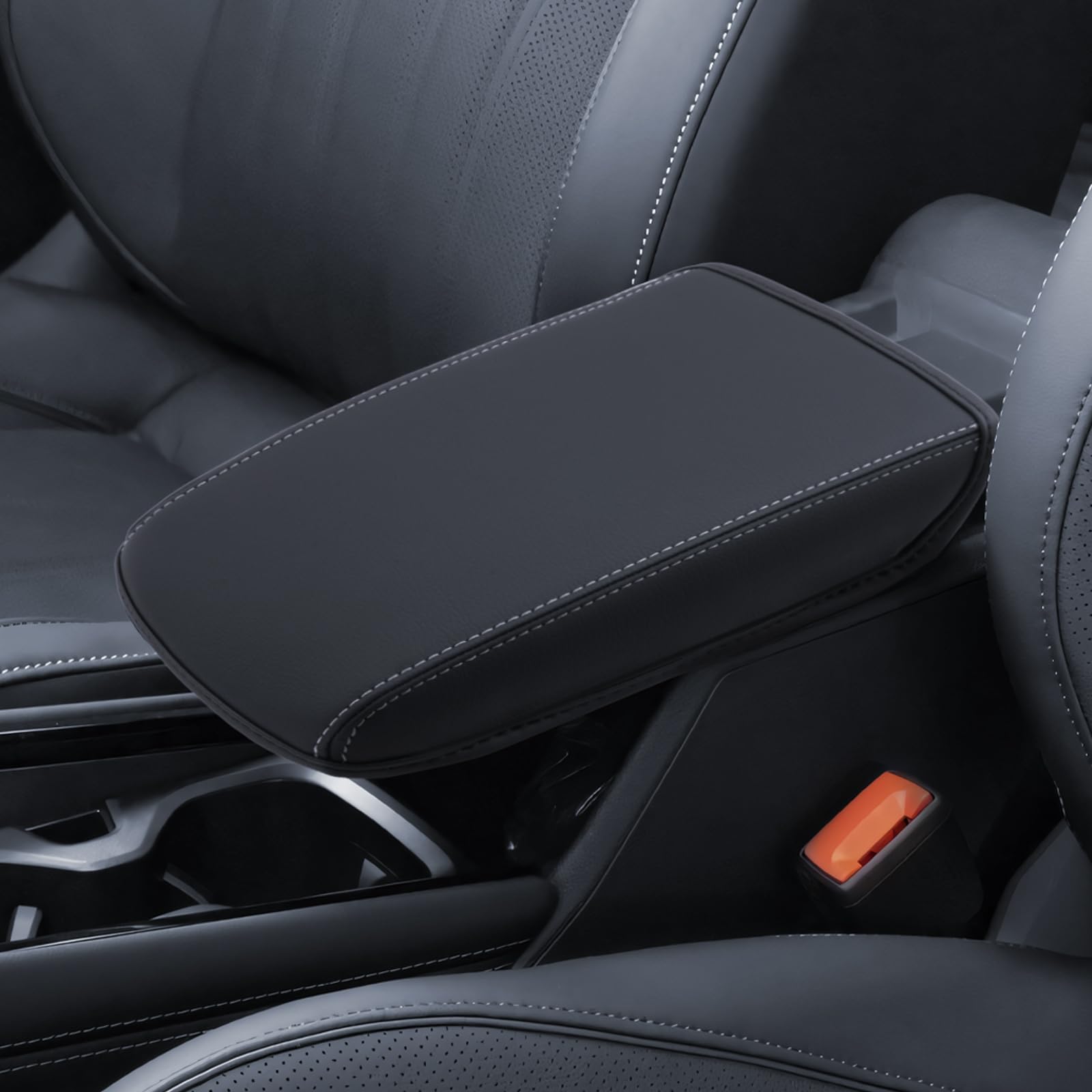 Copertura per bracciolo centrale per Tiguan 3 2024-2026 Thick Cotton Filling Microfibra PU Leather Padding Bracciolo Copertura Protettiva Impermeabile e Antiscivolo VW Tiguan III MK3 Accessori