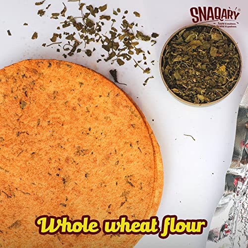 Image of Snaqary All In 1 Whole Wheat Flour Khakhra Roasted Methi Khakhra, pack of 3, Healthy Indian Snacks, Crispy and Crunchy Delicious snacks