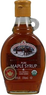 Shady Maple Farms Organic Grade A Amber Maple Syrup, 8 Fl Oz - Pure Certified Gluten-Free Delight