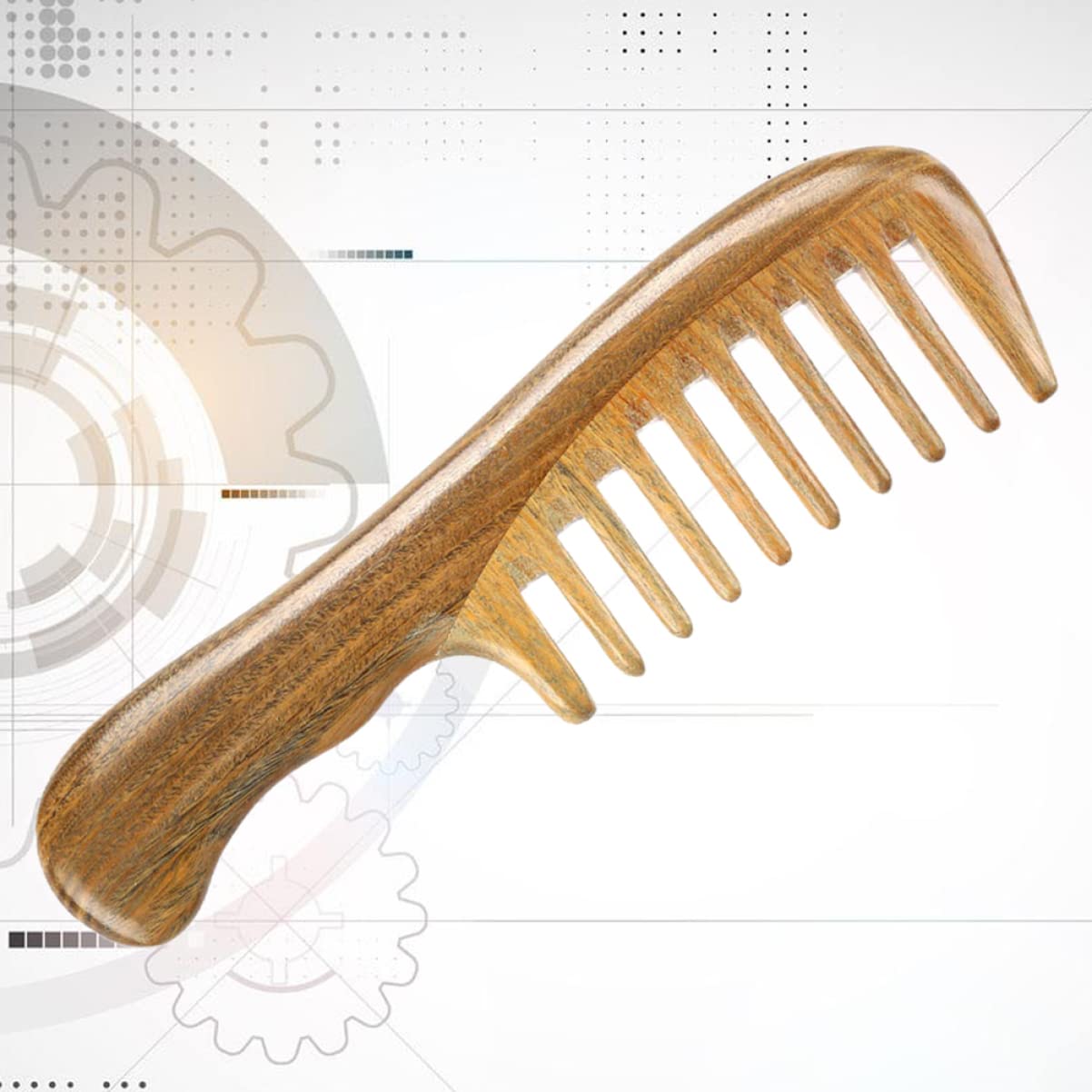 NOLITOY Peine De Masaje De Dientes Anchos Natural De Madera De Sándalo Cabello Peine De Madera De Dientes Anchos y Compactos Para Peinado