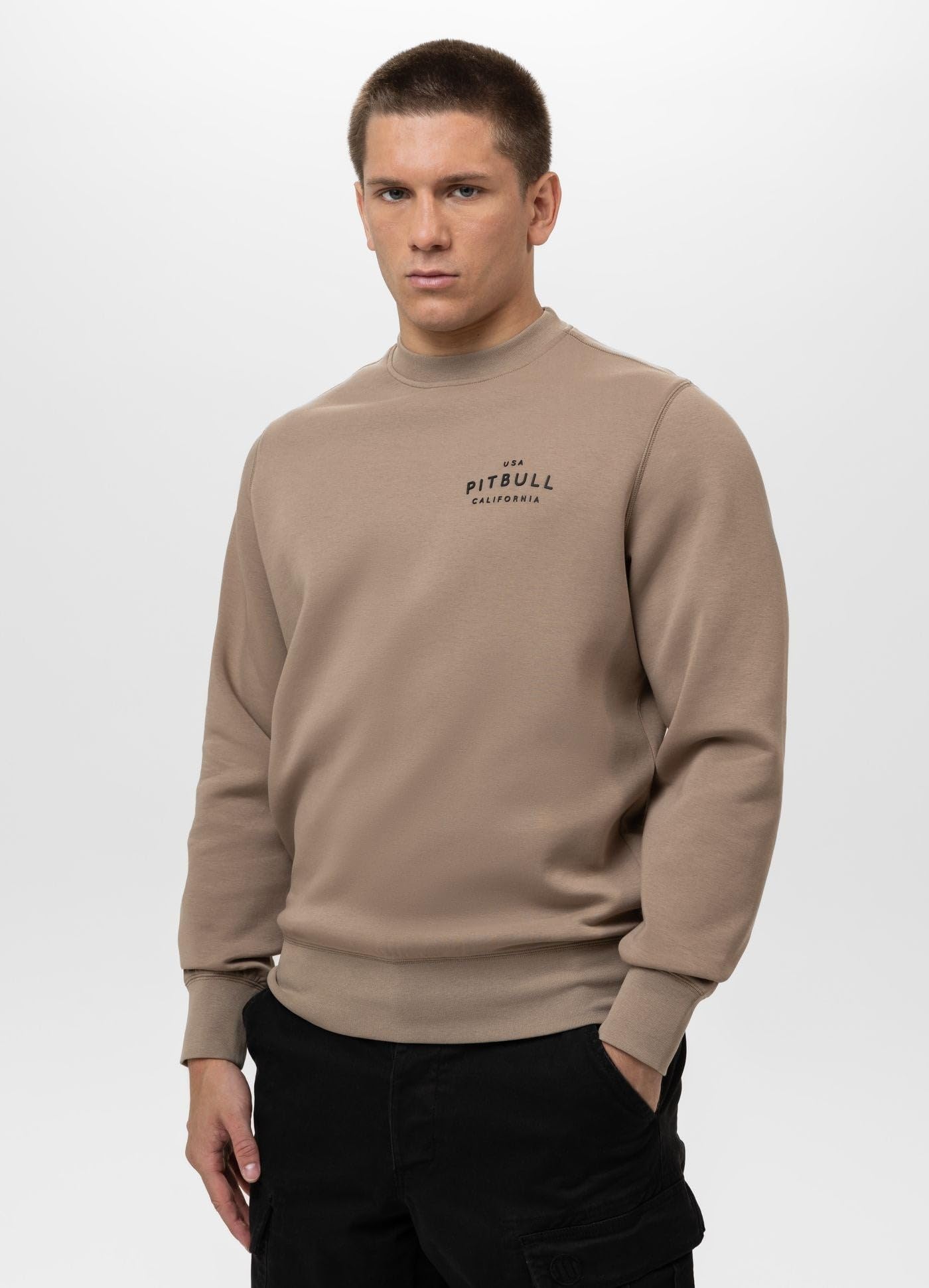 PITBULL - Bluza męska Crewneck Sampson, sweter męski, sportowa bluza z nadrukiem, męska bluza sportowa z długim rękawem