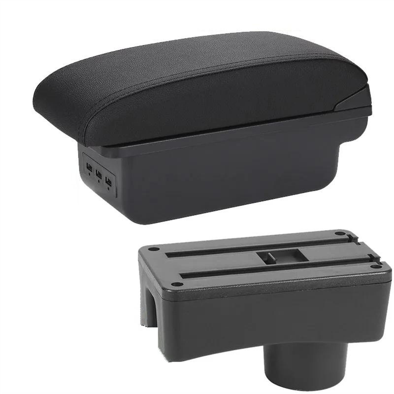 NOHEEU Center Console Armrest Storage Box Car Interior Parts Modification Accessories For Accent For Tagaz(B2 Black line 3USB)