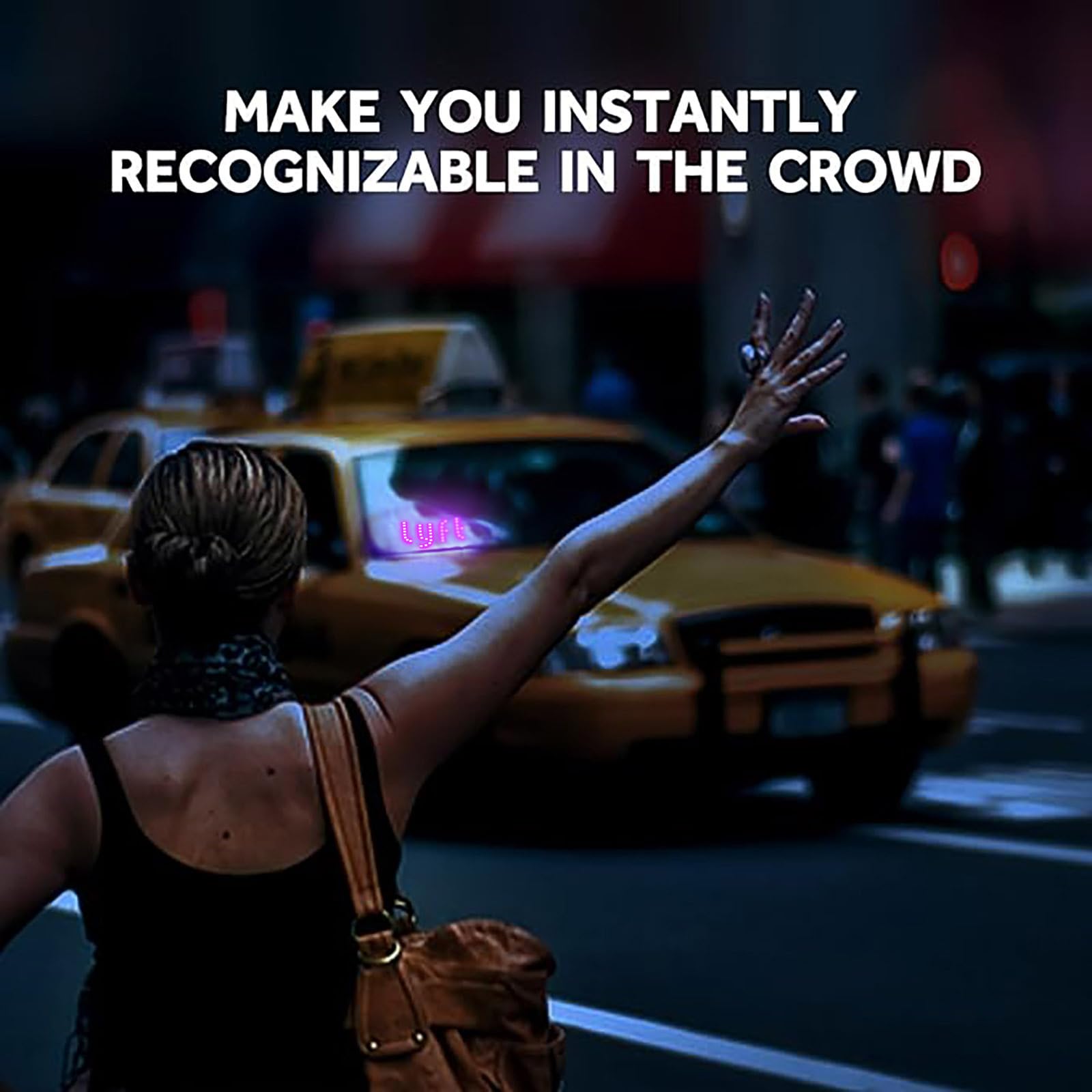 Light Signs for Car, Pink LED, USB Type-C Touch Dimmer Control, Suction Cup Mount， Light Board Sign Suitable for All Cars (pink) - 4