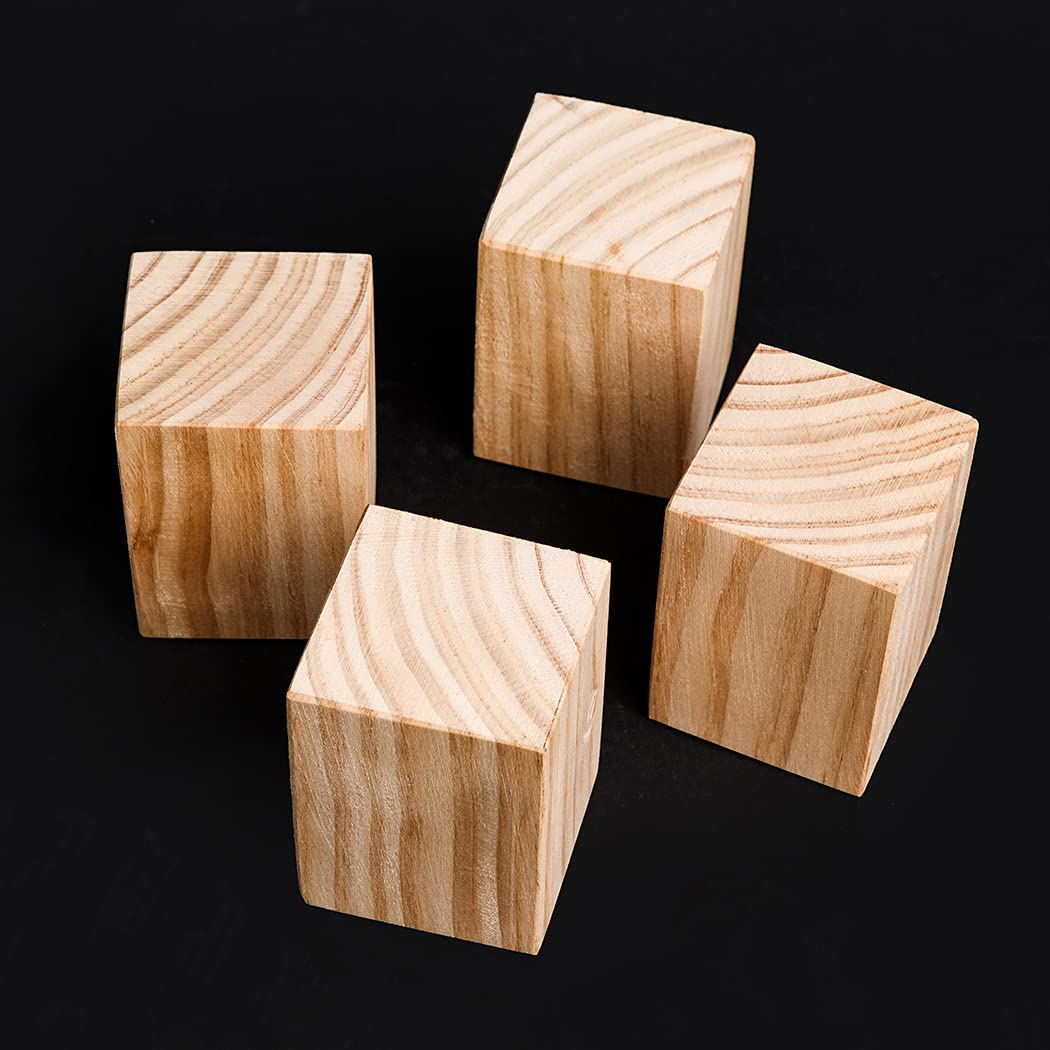 Elevadores de Madera para Camas, Elevadores de Muebles de Madera de 10 x 10 cm, Alturas de elevación de 3 a 20 cm, 4 Unidades | 15cm