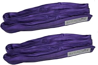 2 Pack 6ft Polyester Rigging Lifting Straps for Hoist Heavy Duty Objects, Poly Endless Round Lift Sling for Hoisting Towing Cargo 2600 Lbs Vertical Capacity 2100 Lbs Choker 5200 Lbs Basket Purple