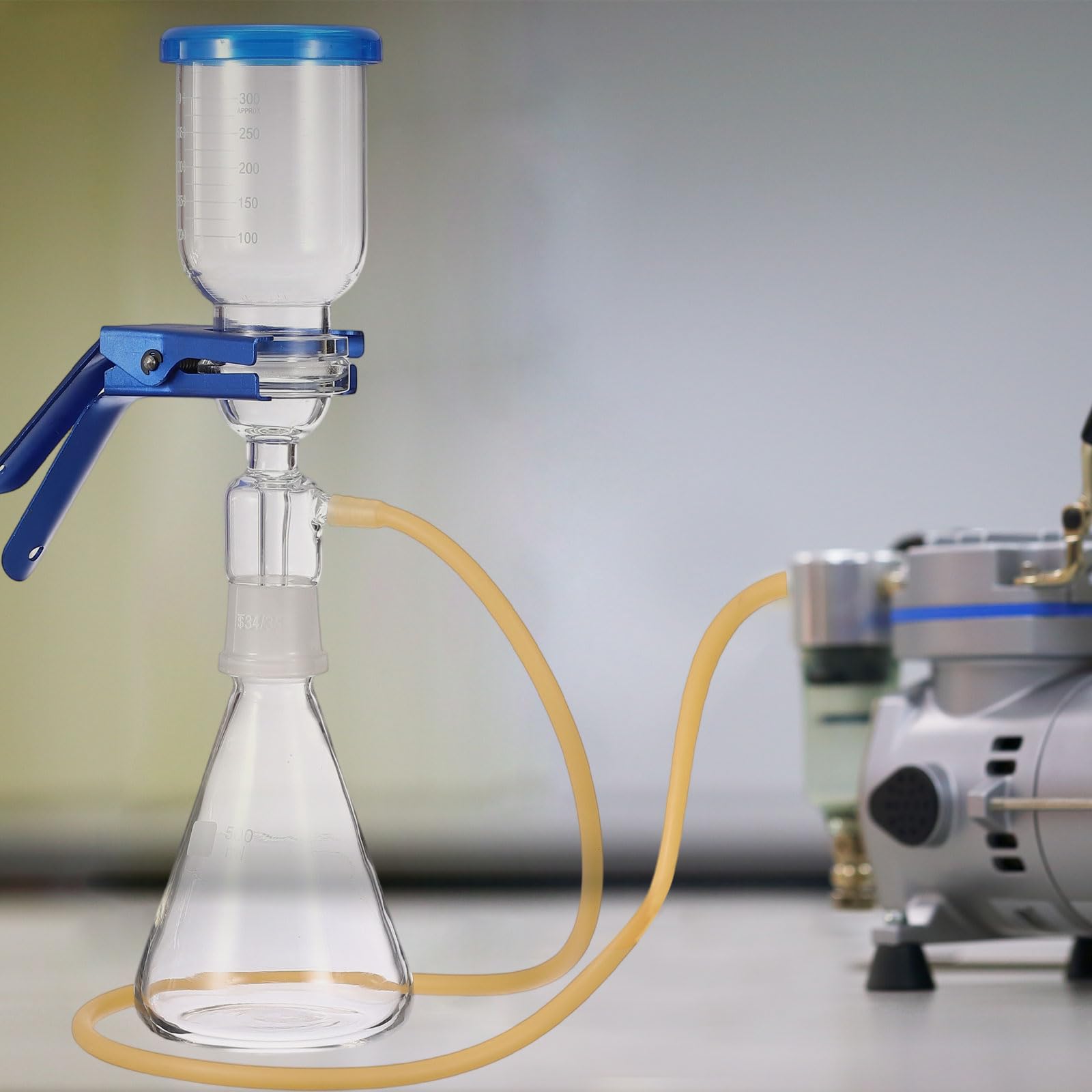 PATIKIL 1 Juego De Filtración Al Vacío, Frasco De Filtración Al Vacío De 2000ml Equipo De Laboratorio Para Filtración Y Destilación Kit Embudo Graduado De Vidrio Borosilicato