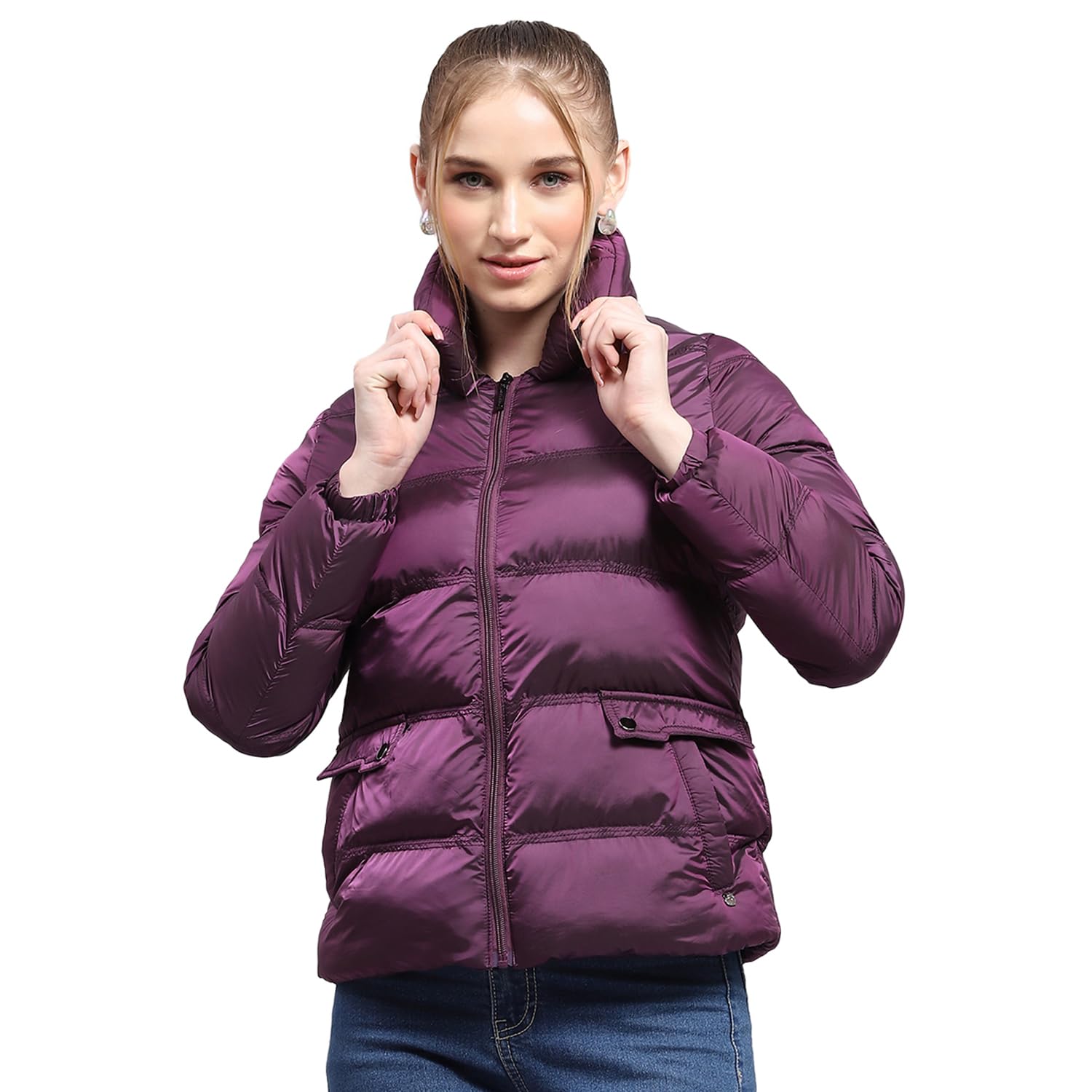 monte carlo Womens Solid High Neck Full Sleeve Jacket (224067448)-picture-25