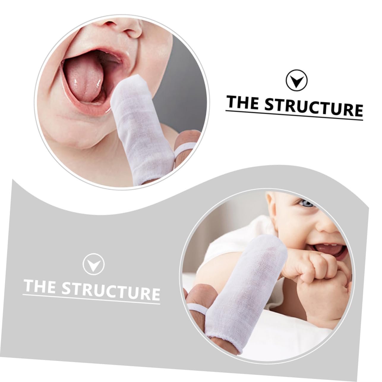Beavorty 3 Set Da 18 Pezzi lettino per le dita di garza spazzolino bambino Denti del bambino spazzolino in garza pulizia delle macchie di latte per bambini spazzolini da denti molare bianca
