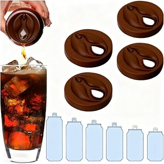 Novelty Silicone Soda Can Lids - Reusable Can Covers & Stoppers, Funny Prank Gag Gifts for Bachelor Parties, White Elephant Exchange (brown)