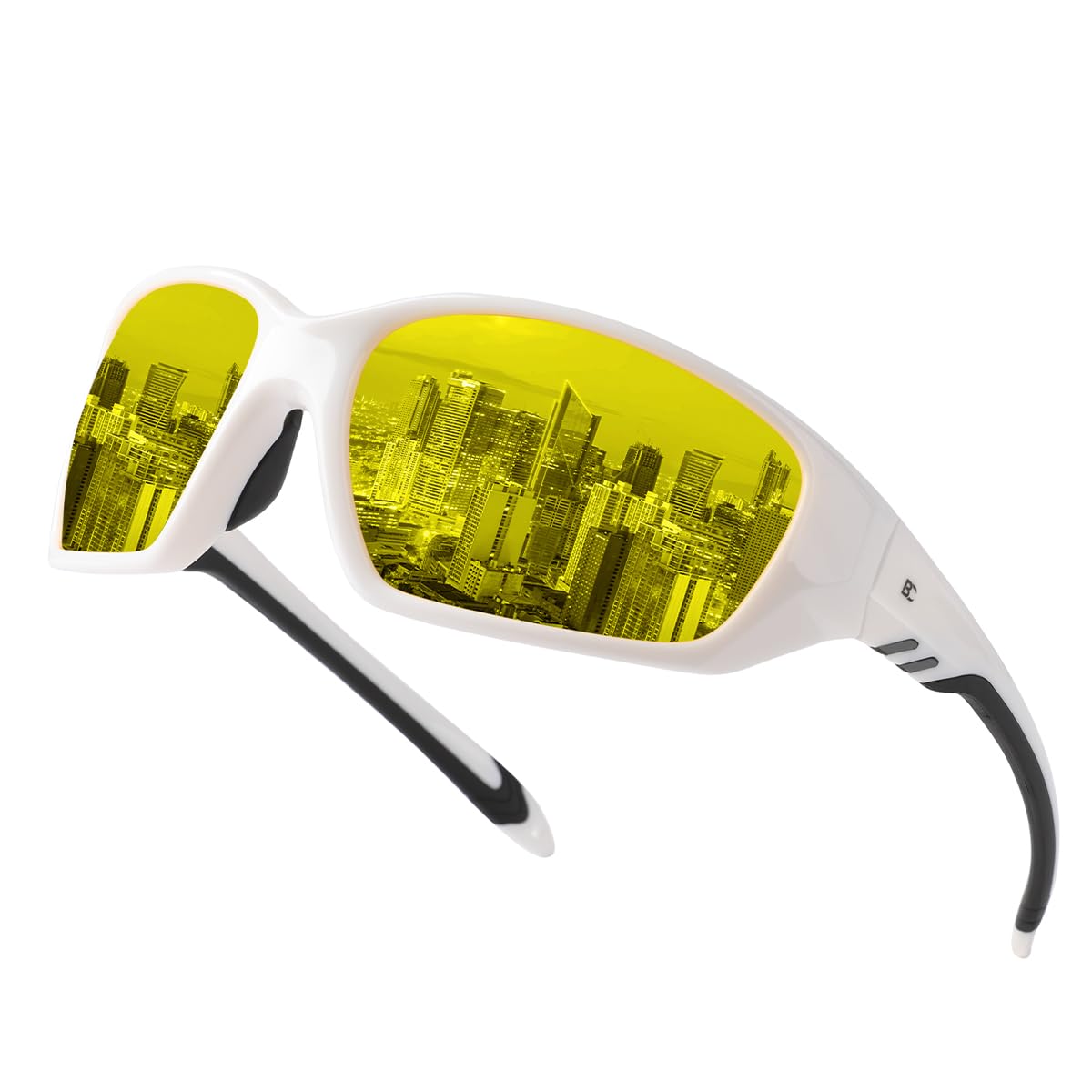 Lunettes de conduite de nuit pour homme : lunettes de vision nocturne HD anti-reflets TR90 Lunettes de conduite teintées jaunes pour la course à pied