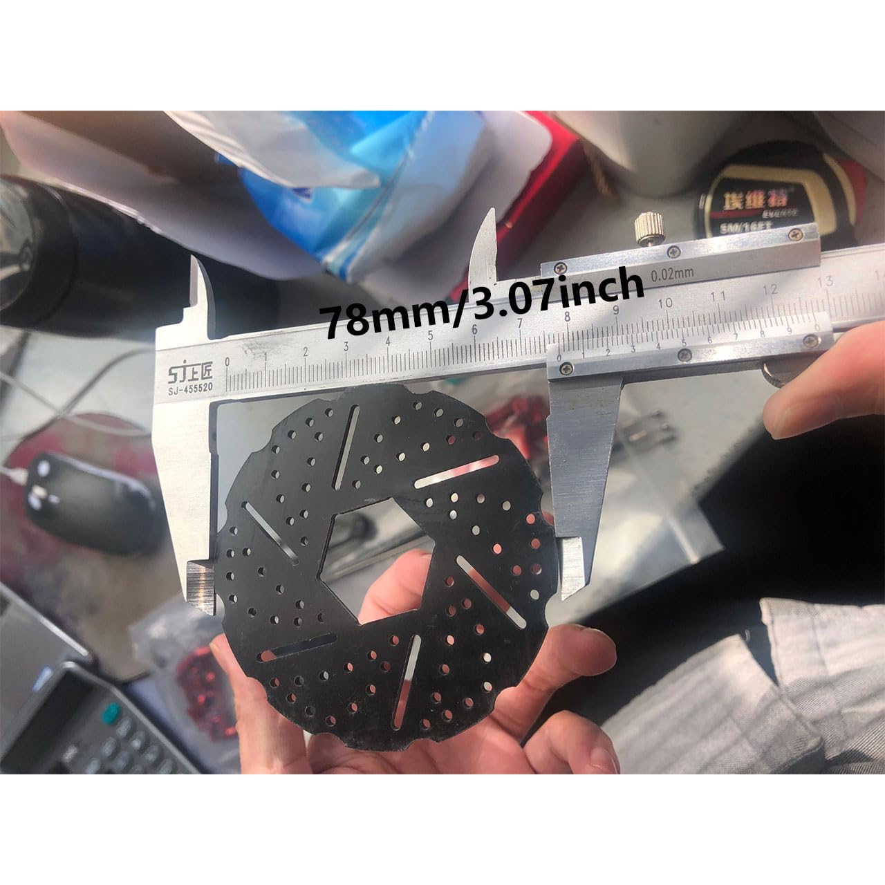 FLMLF CNC Front Wheel Hydraulic Disc Brake Set for 1/5 HPI ROFUN ROVAN KM Baja 5B 5T 5SC SS Rc Car Parts (Silver)