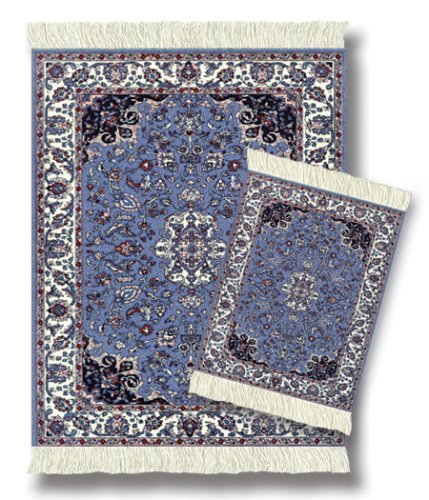 Lextra® (Contemporary Jaipur), MouseRug® & CoasterRug® Set, Blues, Ivory and Pink, 10.25