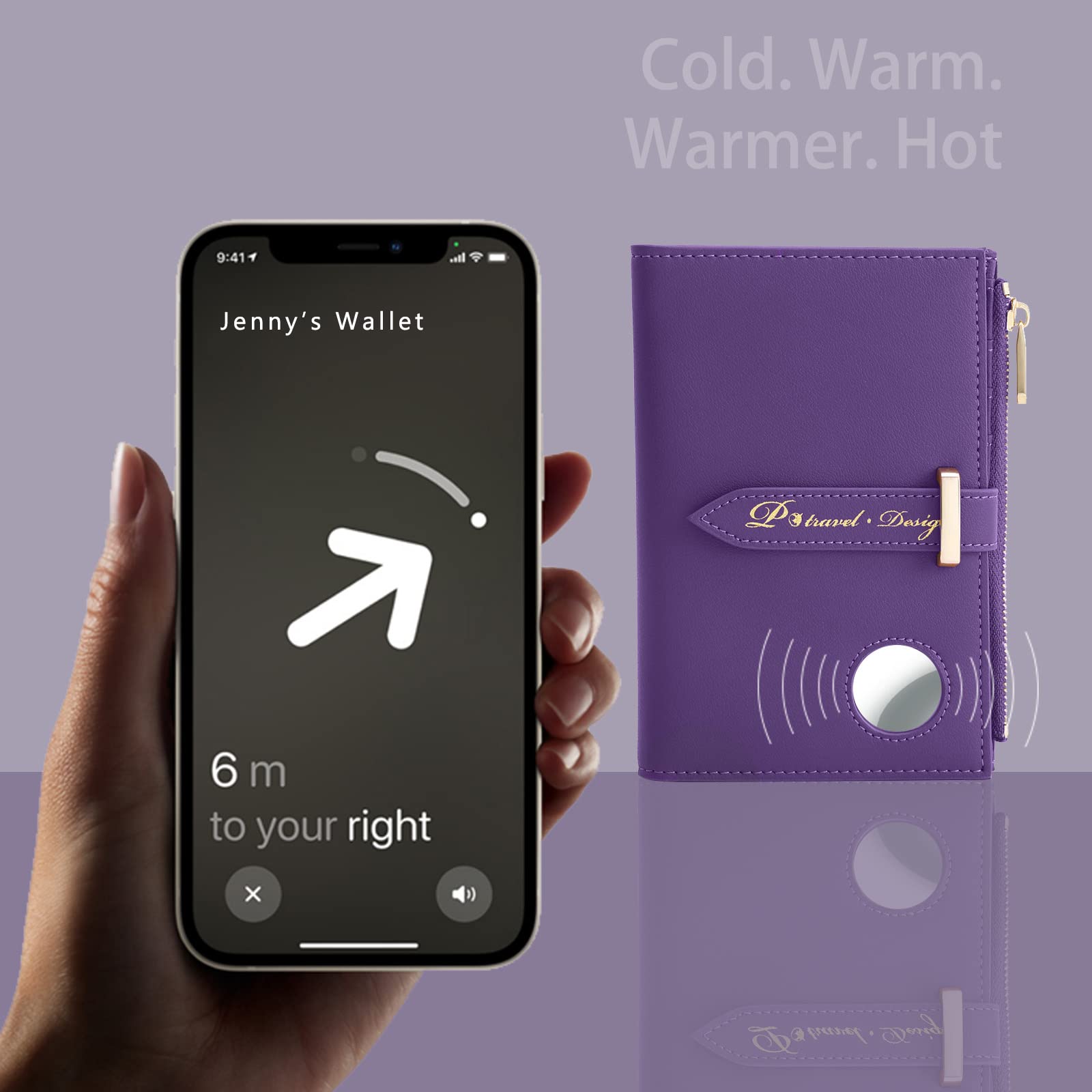Skórzany portfel podróżny RFID dla kobiet, wąski, podróżny uchwyt na paszport z uchwytem na kartę kredytową, lekki składany organizer na paszport z kieszenią na zamek błyskawiczny, Fioletowy, Moda