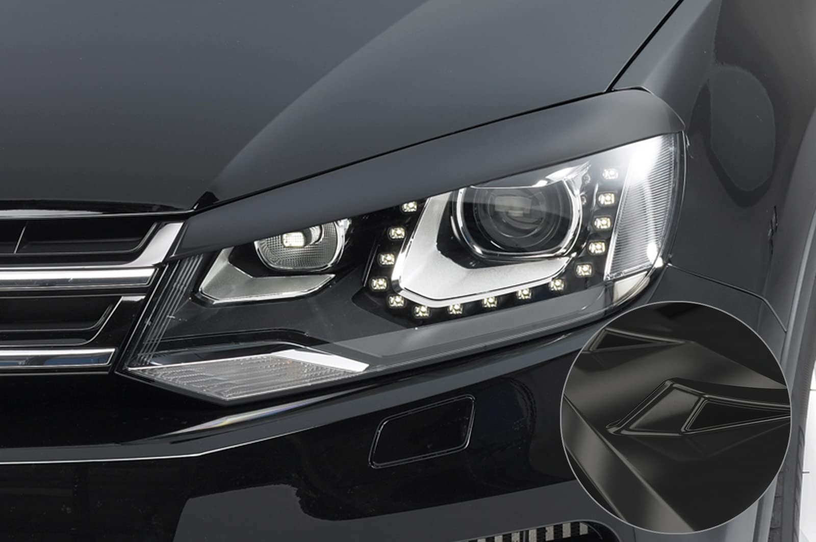 CSR-Automotive Scheinwerferblenden Kompatibel mit/Ersatz für VW Touareg II (Typ 7P) SB085-G
