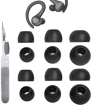 Replacement Earbud Tips Compatible with Jlab JBuds Mini/Go Air Tones+/JBuds Pro/Go Air Sport+/Go Sport+/Air Pop, Silicone Ear Tips, Fits in Case, S/M/L 6 Pairs, with 3-in-1 Cleaner Kit