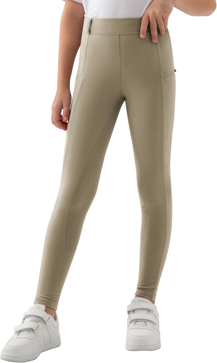 MoFiz Girls Horse Riding Pants Summer Full Seat Silicone Kids Equestrian Breeches Youth Schooling Tights Zipper Pockets - Image 2