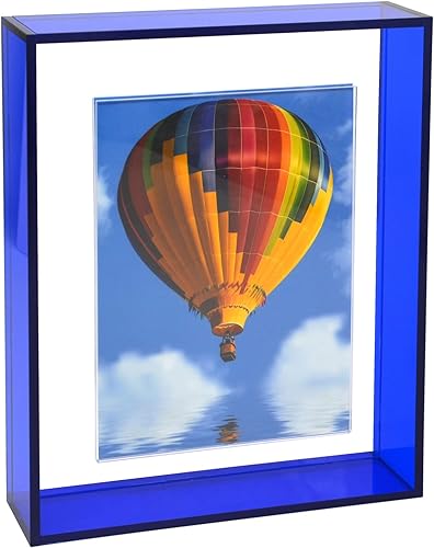 Marco de fotos flotante de acrílico neón de 4 x 6 pulgadas, para pared, marco de escritorio de mesa, decoración moderna de colores para galería,