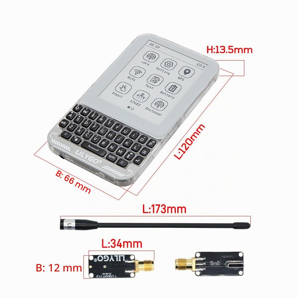 LILYGO T-Deck Pro SX1262 LoRa 868MHz TTGO Entwicklungsboard mit 3,1 Zoll Ultra-Wide-Viewing-E-Paper mit geringem Stromverbrauch und externer Antenne (A7682E Meshcore Firmware)