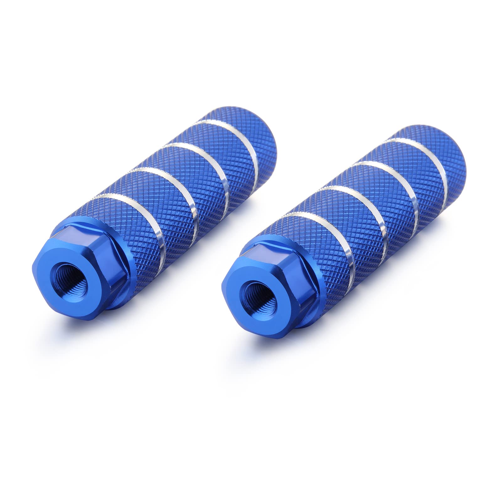 Twilight Garage Bike Pegs, 2 Pack 3/8 inch 26 Teeth Axles Aluminum Alloy Anti-Skid Bicycle Foot Pegs - Blue