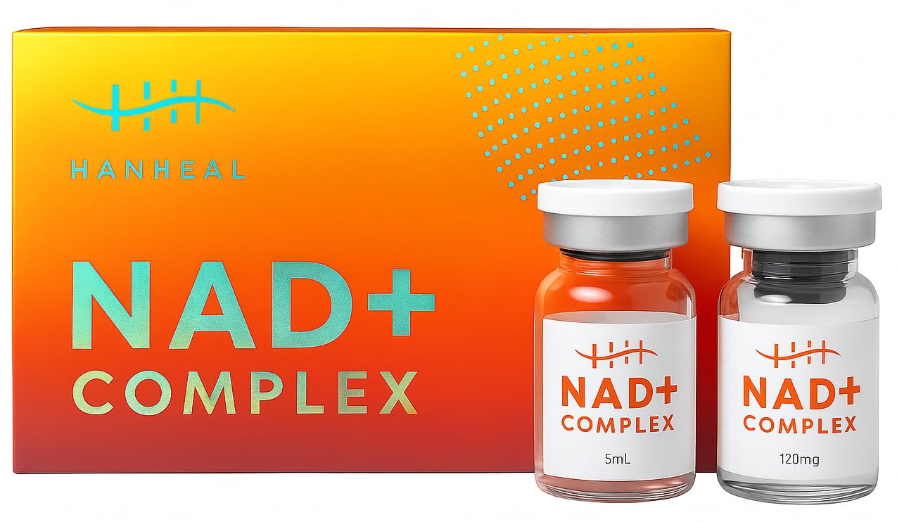 NAD+ Complex Skin Booster with NAD+, HA, Peptides, & Collagen, 2025 Microneedle Serum, Made in Korea (120mg + 5ml)