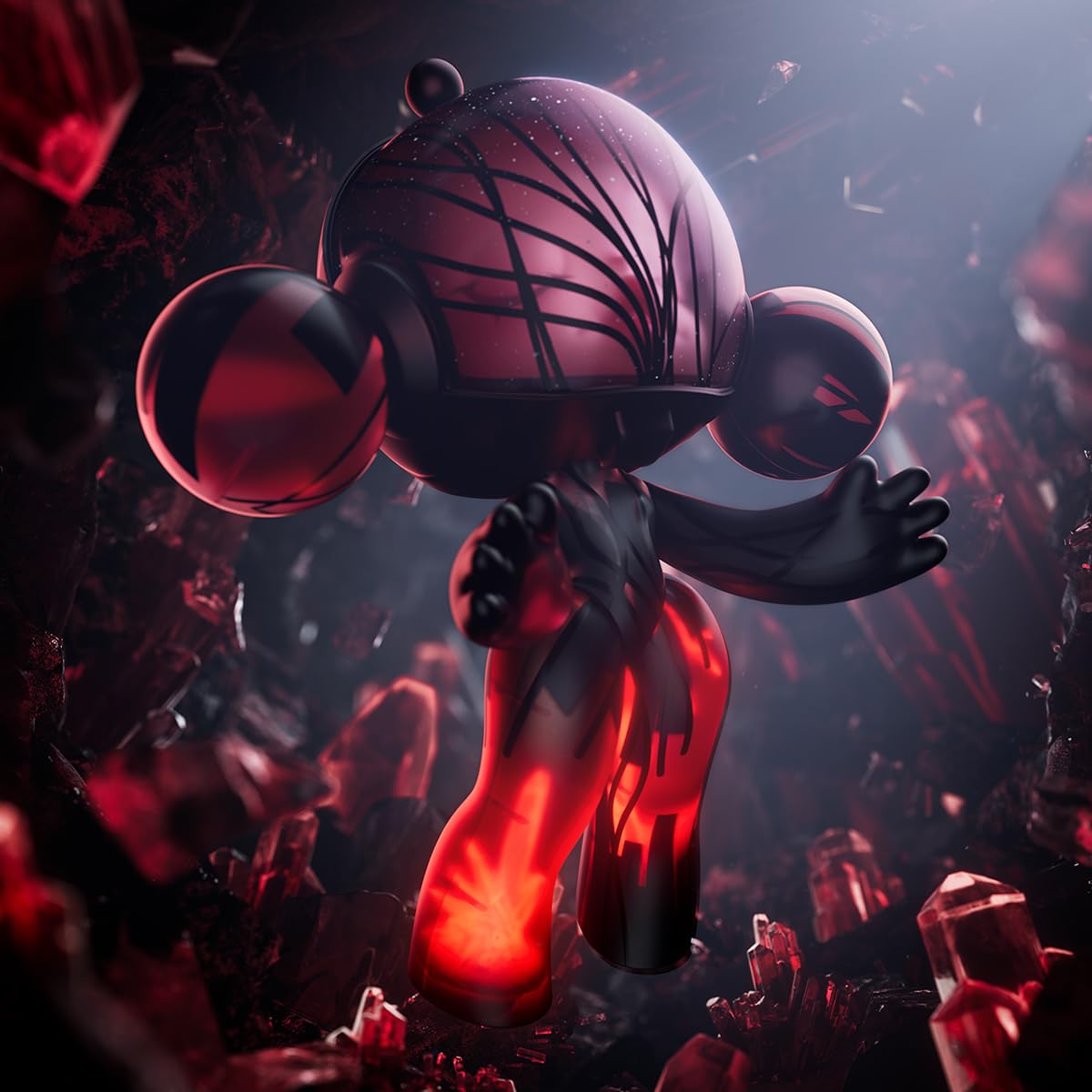 POP MART MEGA α SKULLPANDA 400% Red Crystal Articulated Character