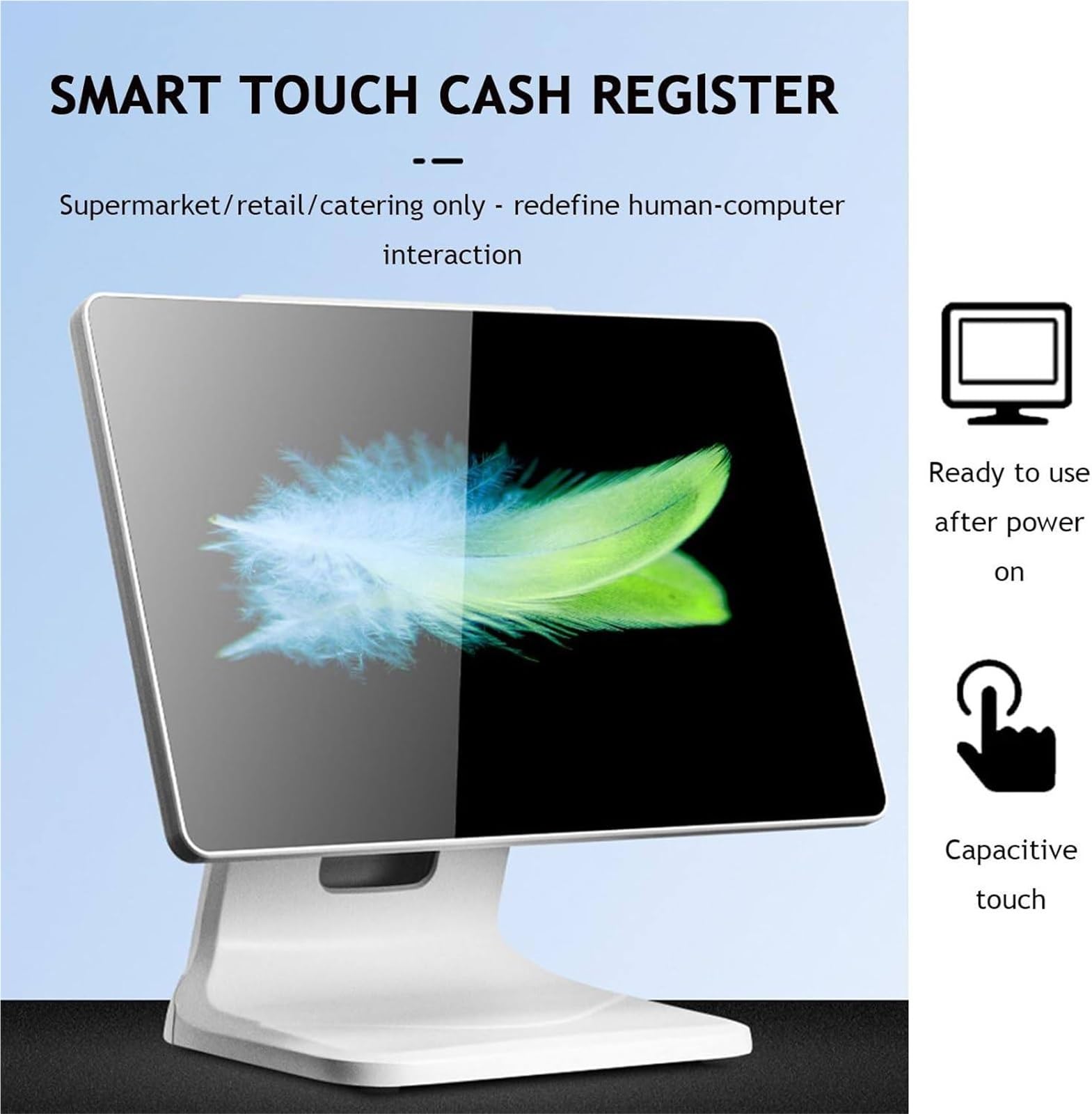Monitor Registratore di Cassa Touch Screen, Registratore di Cassa per Piccole Imprese, Touch Screen da 15,6", Memoria: Registratore di Cassa all-in-One 4G, Angolazione Regolabile